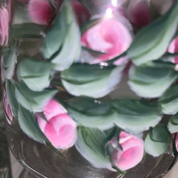 Set of 4 Hand Painted Vintage Juice Glasses 4 oz Cottage Core Boho Cute Cups - Picture 6 of 6